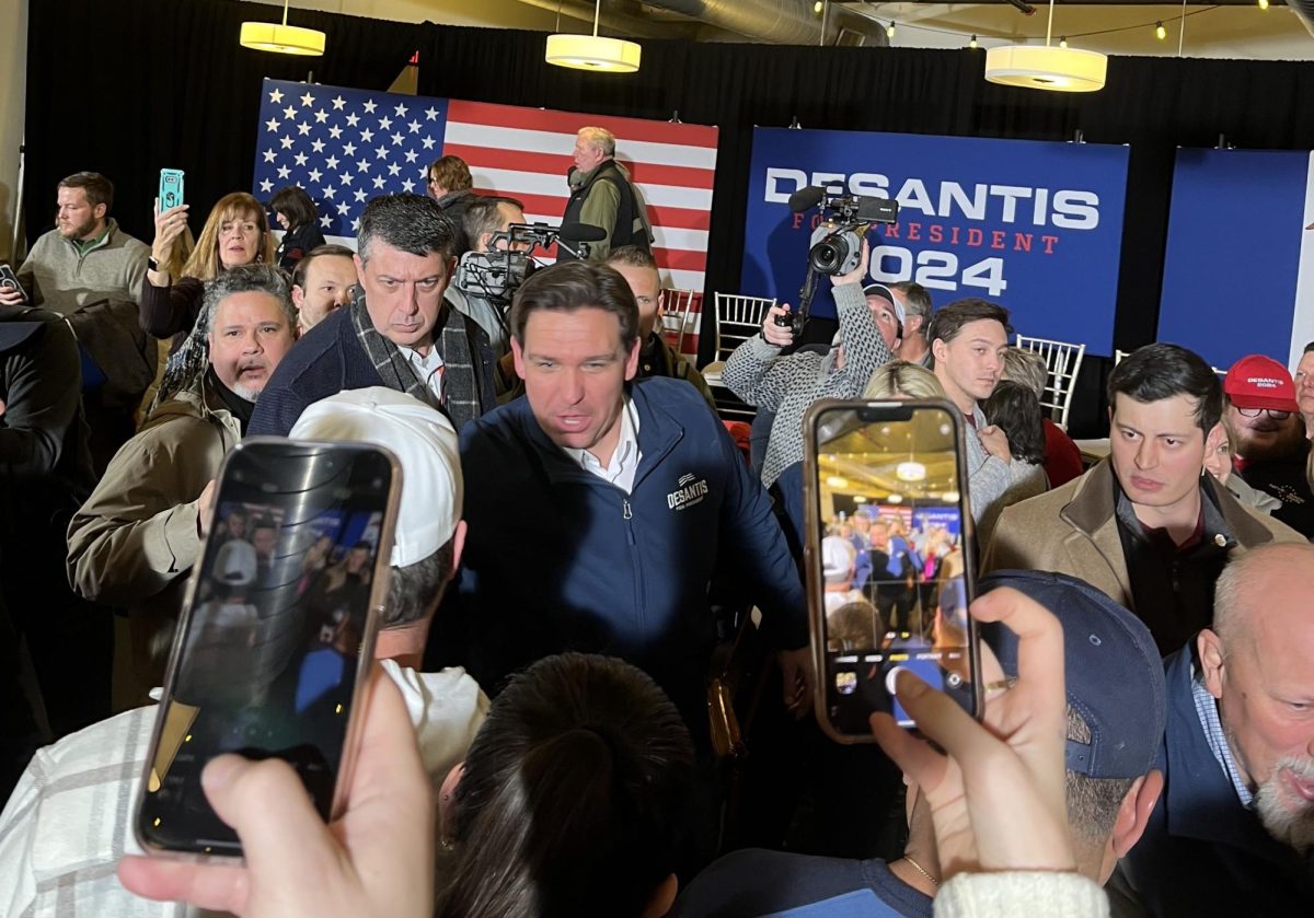 Gov.+Ron+DeSantis%2C+who+was+a+former+Republican+candidate%2C+shakes+hands+with+supporters+at+a+rally+in+Iowa+Jan.+14.+He+dropped+out+of+the+presidential+race+following+a+dramatic+loss+to+former+President+Donald+Trump+in+the+Iowa+caucus.